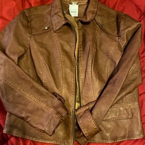 Camel Faux Leather Jacket